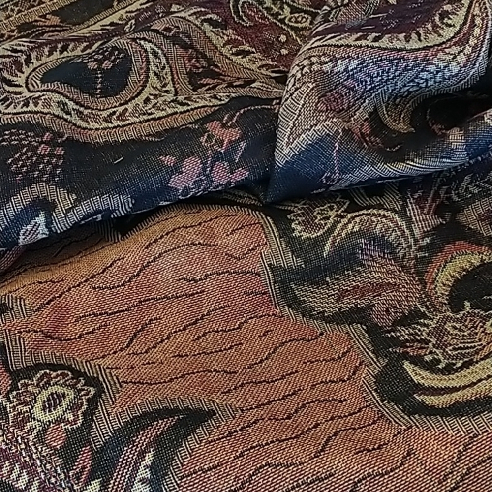 Waverly Rich Tones Scarf with Gold Metallic Blend 79 x 28 - Picture 5 of 7